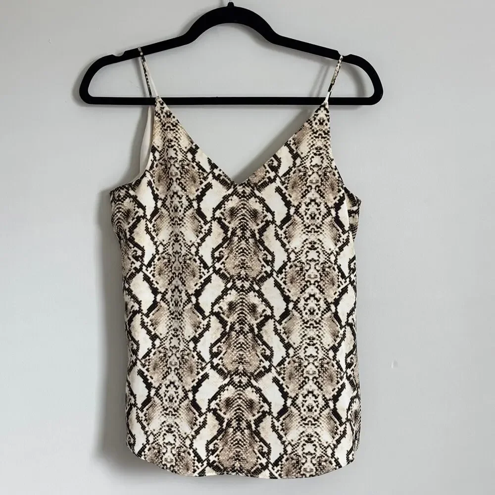 Express Women's Snake Print V-Neck Spaghetti Strap Cami Top Size S - Picture 5 of 8
